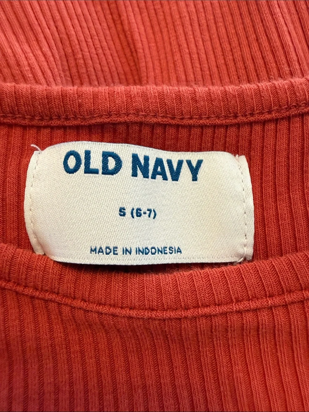 Old Navy Rust Ribbed Short Sleeve Tiered Kids Dress, Size Small 6-7